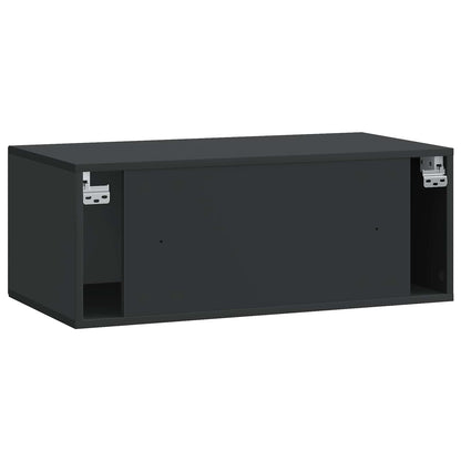 Wandbeugel TV-kast Zwart 78,5 x 41 x 30 cm Bewerkt hout