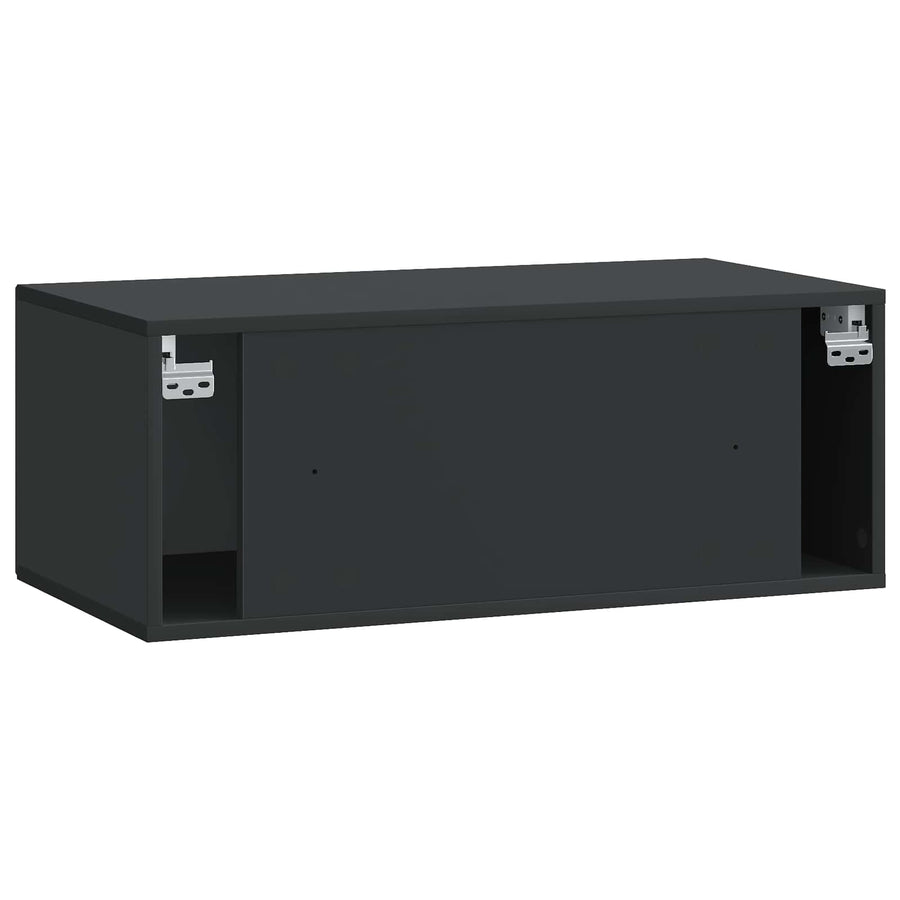 Wandbeugel TV-kast Zwart 78,5 x 41 x 30 cm Bewerkt hout