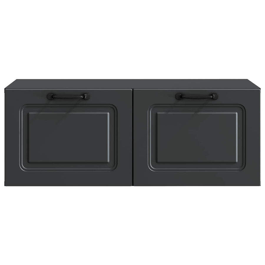 Wandbeugel TV-kast Zwart 78,5 x 41 x 30 cm Bewerkt hout