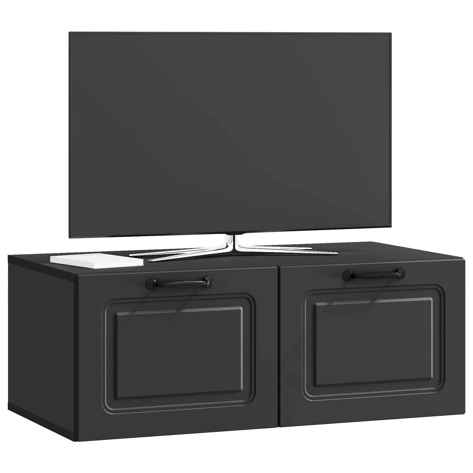 Wandbeugel TV-kast Zwart 78,5 x 41 x 30 cm Bewerkt hout