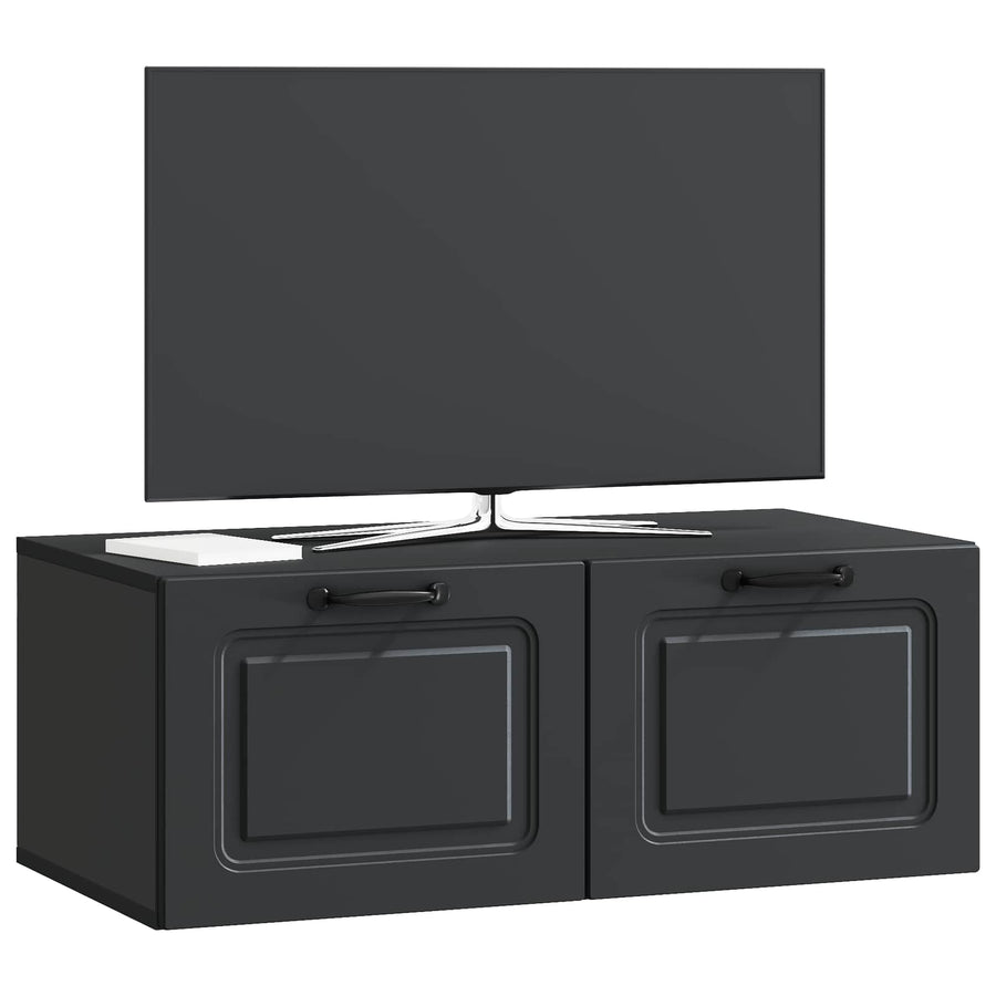 Wandbeugel TV-kast Zwart 78,5 x 41 x 30 cm Bewerkt hout
