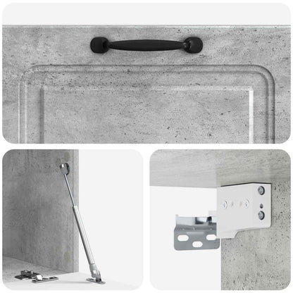 Wandbeugel TV-kast Betongrijs 78,5 x 41 x 30 cm Bewerkt hout