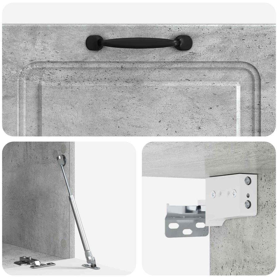 Wandbeugel TV-kast Betongrijs 78,5 x 41 x 30 cm Bewerkt hout