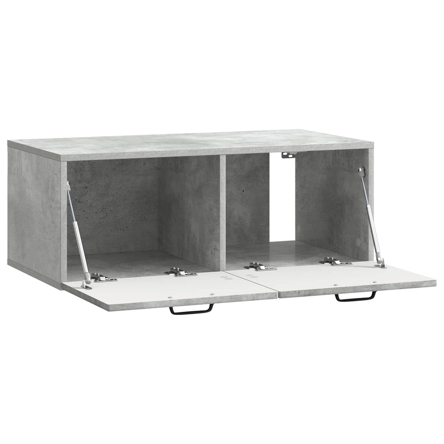 Wandbeugel TV-kast Betongrijs 78,5 x 41 x 30 cm Bewerkt hout
