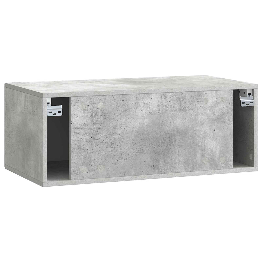 Wandbeugel TV-kast Betongrijs 78,5 x 41 x 30 cm Bewerkt hout