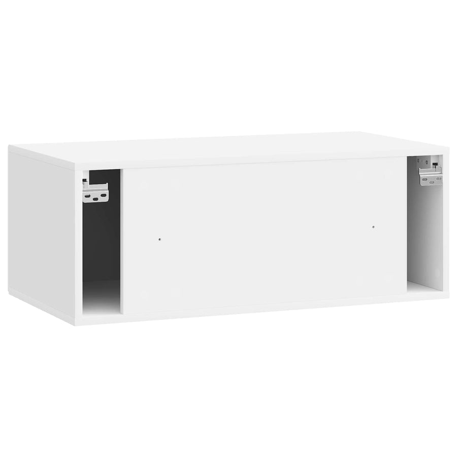 Wandbeugel TV-kast Hoogglans Wit 78,5 x 41 x 30 cm Bewerkt hout