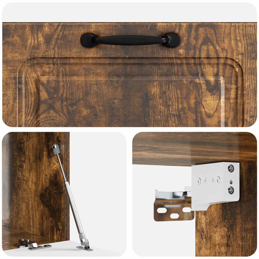 Wandbeugel TV-kast Gerookt eiken 78,5 x 41 x 30 cm Bewerkt hout
