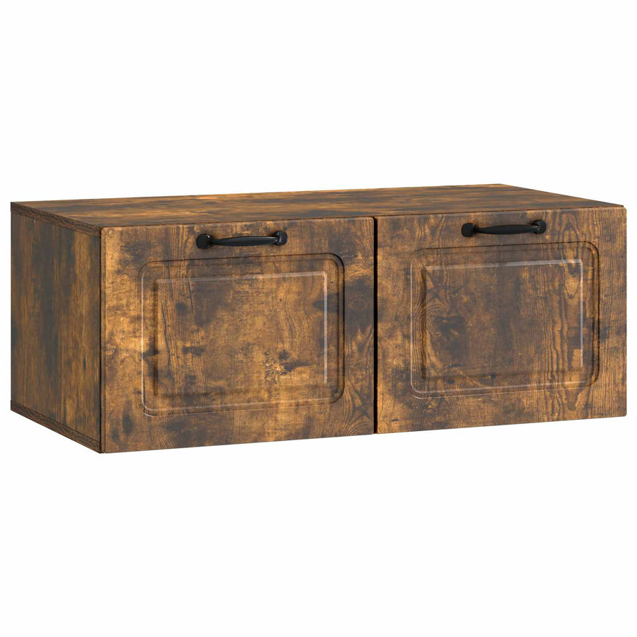 Wandbeugel TV-kast Gerookt eiken 78,5 x 41 x 30 cm Bewerkt hout