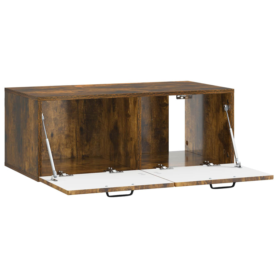Wandbeugel TV-kast Gerookt eiken 78,5 x 41 x 30 cm Bewerkt hout