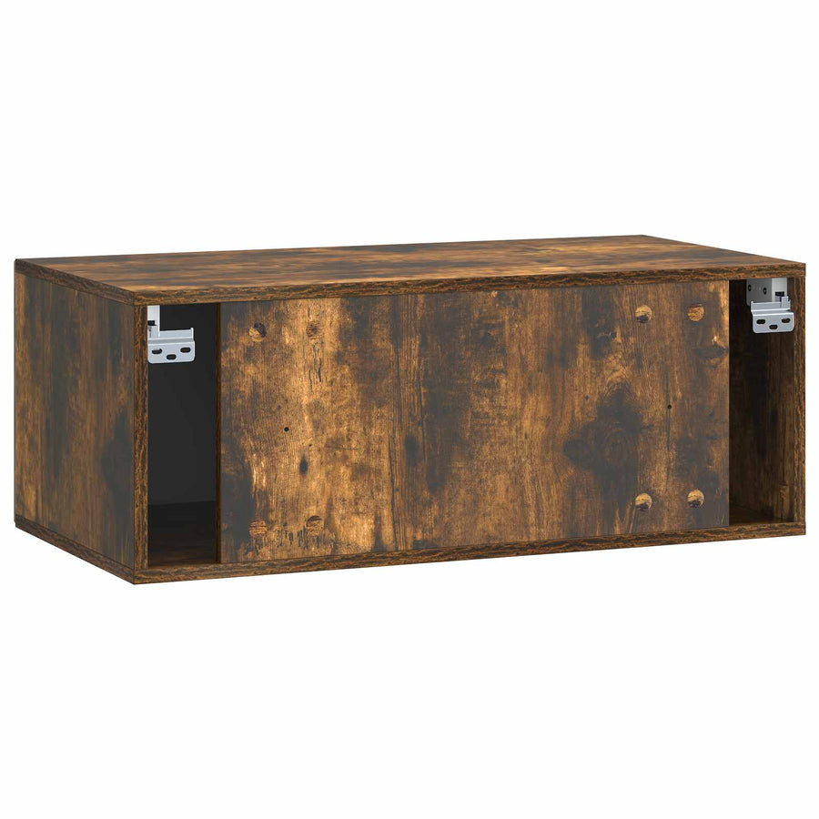 Wandbeugel TV-kast Gerookt eiken 78,5 x 41 x 30 cm Bewerkt hout