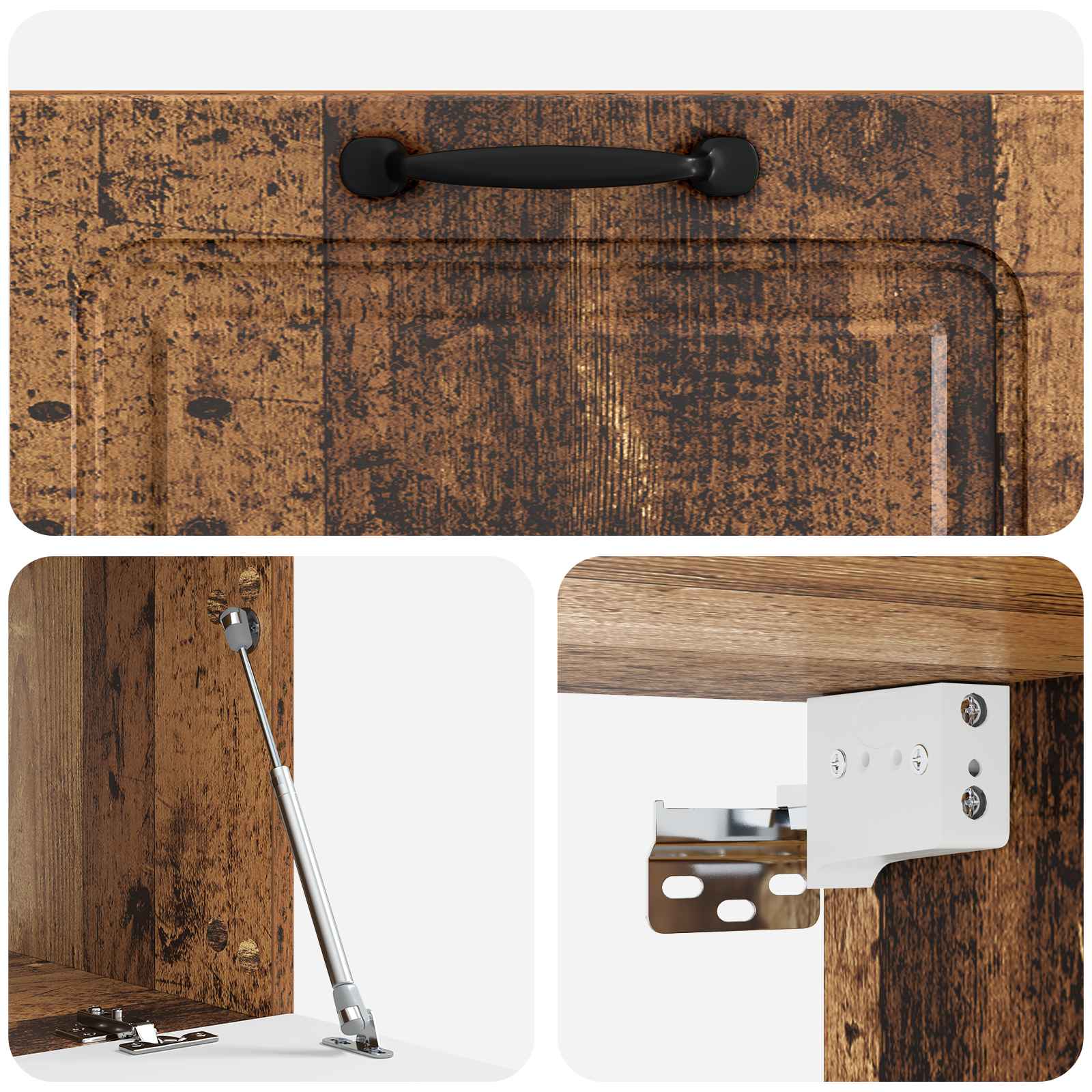 Wandbeugel TV-kast Oud hout 78,5 x 41 x 30 cm Bewerkt hout