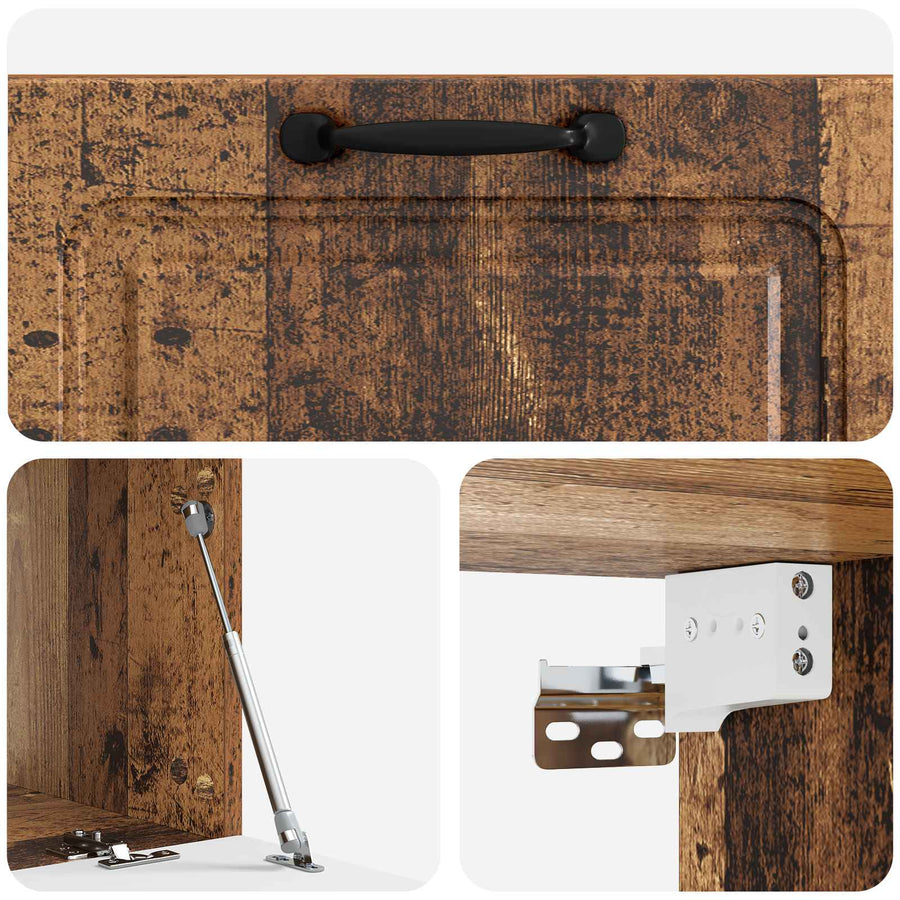Wandbeugel TV-kast Oud hout 78,5 x 41 x 30 cm Bewerkt hout