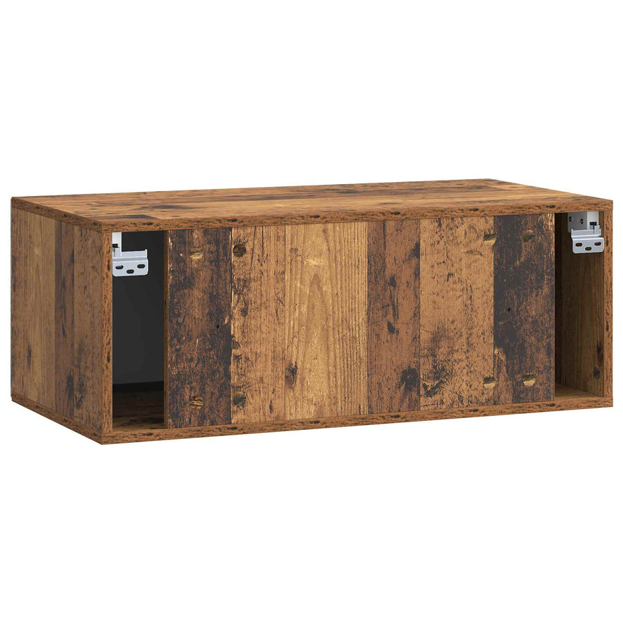Wandbeugel TV-kast Oud hout 78,5 x 41 x 30 cm Bewerkt hout