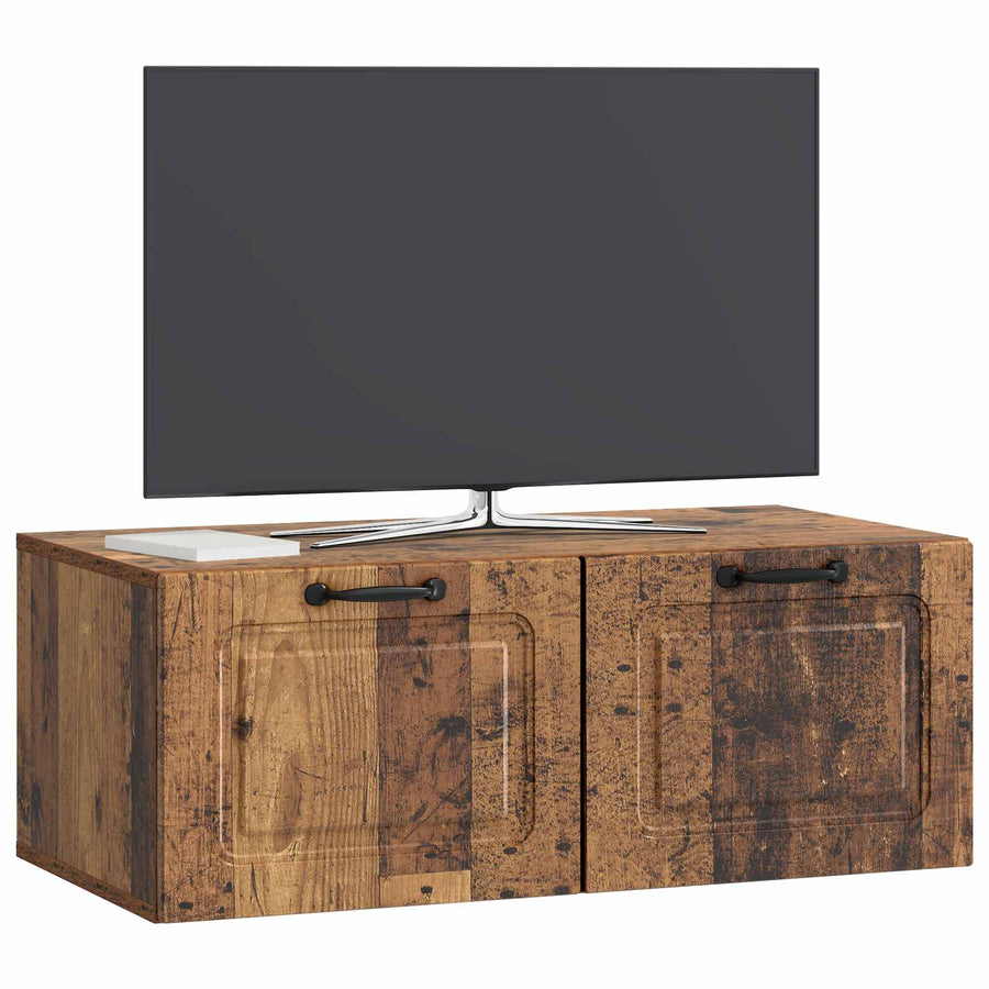Wandbeugel TV-kast Oud hout 78,5 x 41 x 30 cm Bewerkt hout
