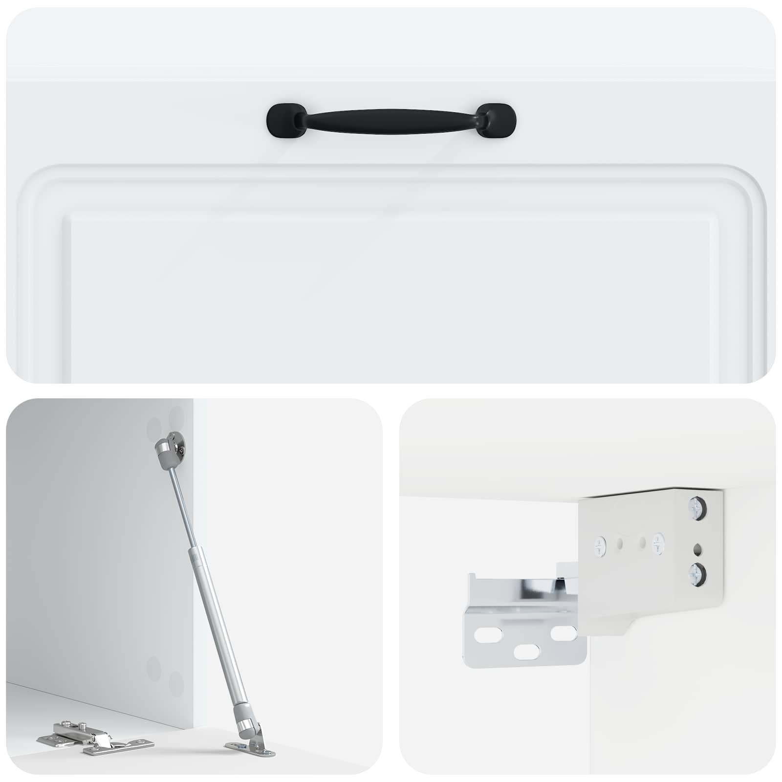 Wandbeugel TV-kast Wit 98 x 41 x 30 cm Bewerkt hout