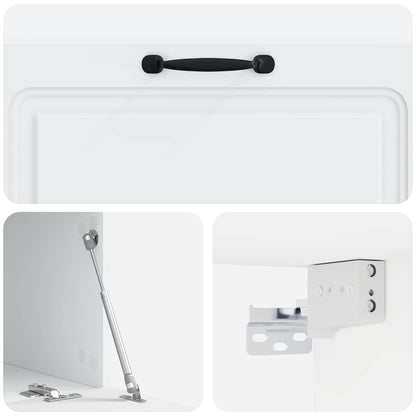 Wandbeugel TV-kast Wit 98 x 41 x 30 cm Bewerkt hout