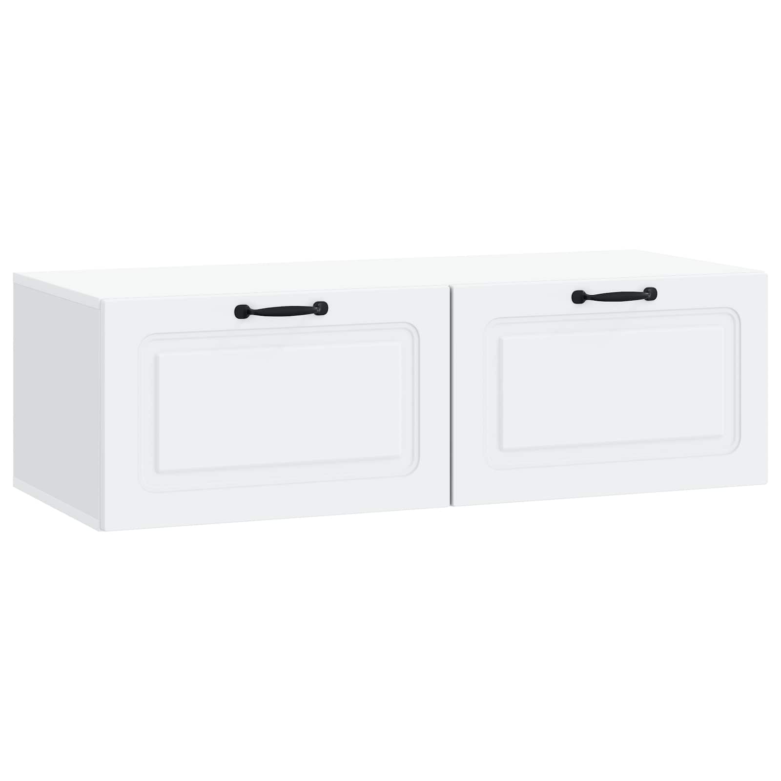 Wandbeugel TV-kast Wit 98 x 41 x 30 cm Bewerkt hout