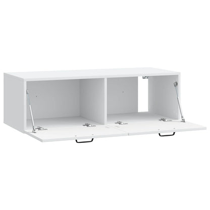 Wandbeugel TV-kast Wit 98 x 41 x 30 cm Bewerkt hout