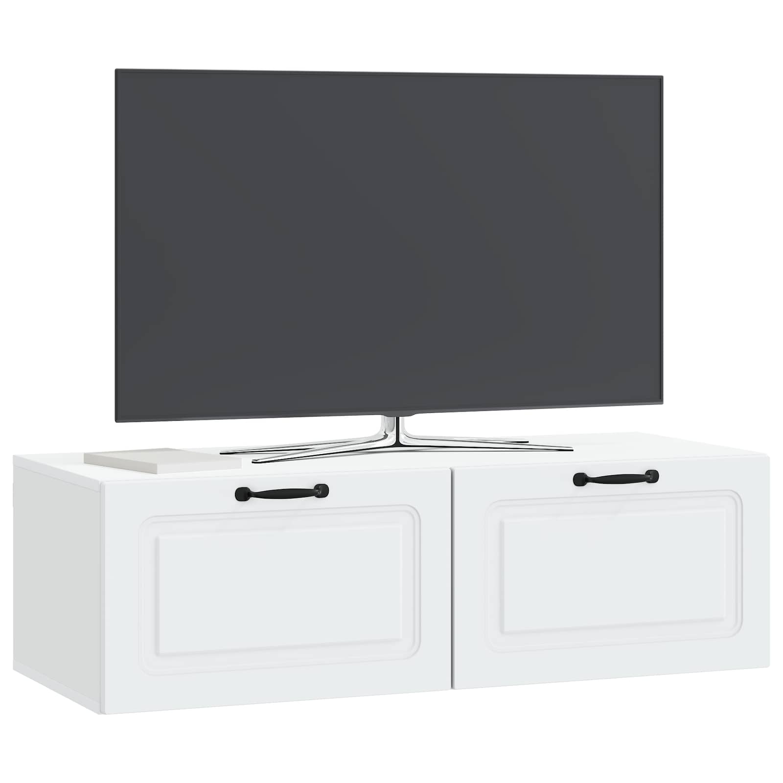 Wandbeugel TV-kast Wit 98 x 41 x 30 cm Bewerkt hout