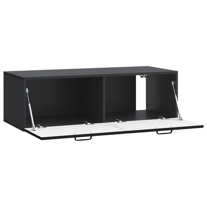 Wandbeugel TV-kast Zwart 98 x 41 x 30 cm Bewerkt hout