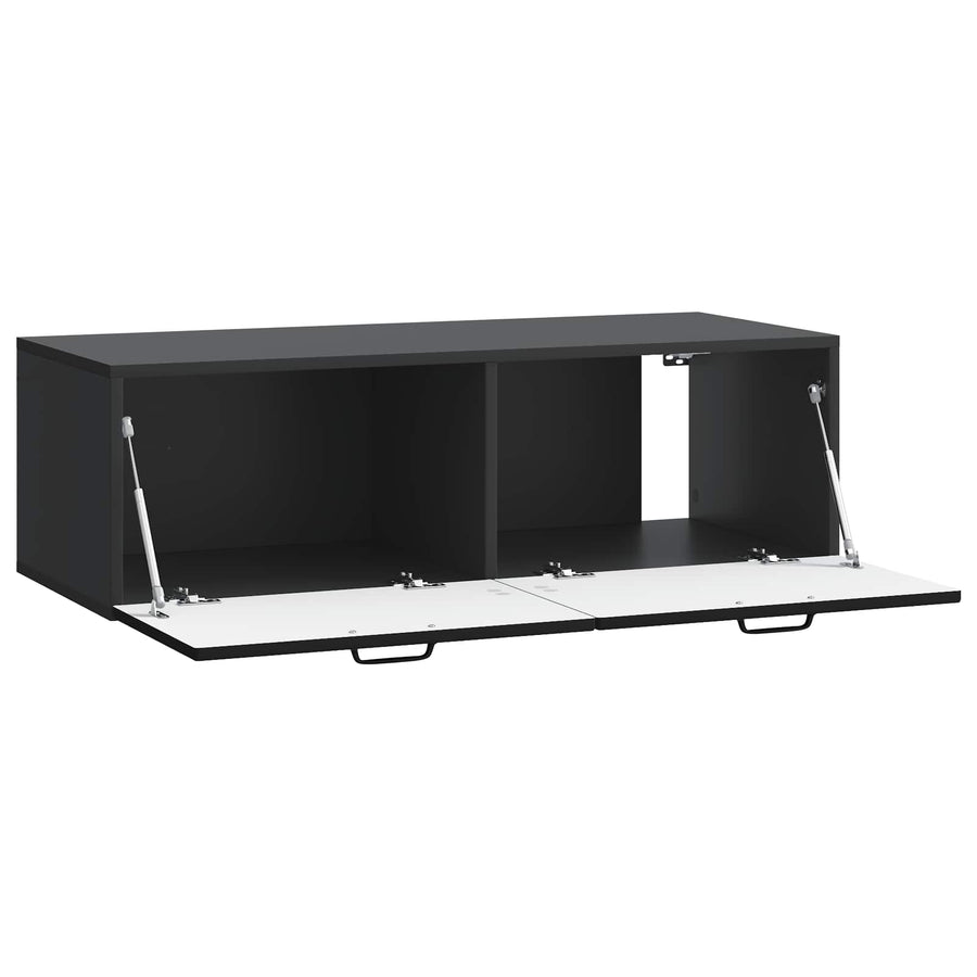 Wandbeugel TV-kast Zwart 98 x 41 x 30 cm Bewerkt hout