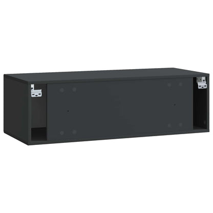 Wandbeugel TV-kast Zwart 98 x 41 x 30 cm Bewerkt hout