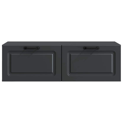 Wandbeugel TV-kast Zwart 98 x 41 x 30 cm Bewerkt hout
