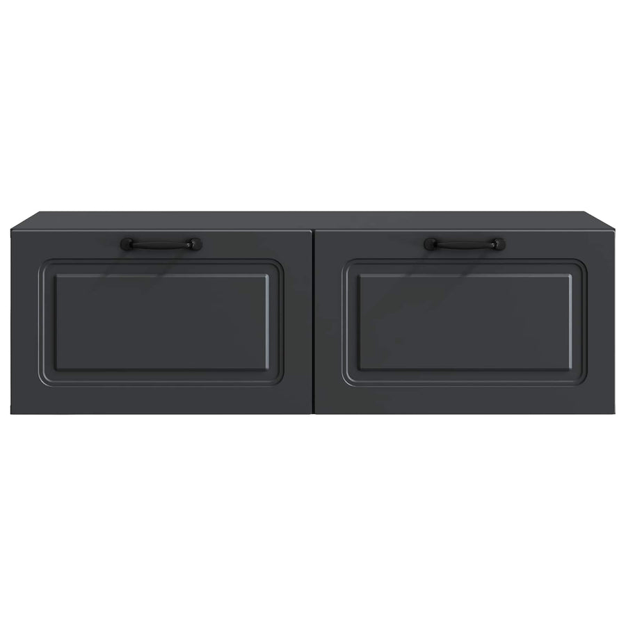 Wandbeugel TV-kast Zwart 98 x 41 x 30 cm Bewerkt hout