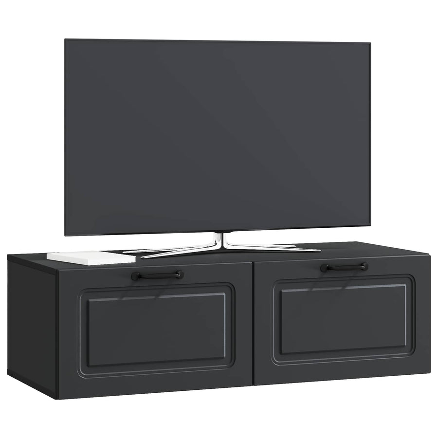 Wandbeugel TV-kast Zwart 98 x 41 x 30 cm Bewerkt hout
