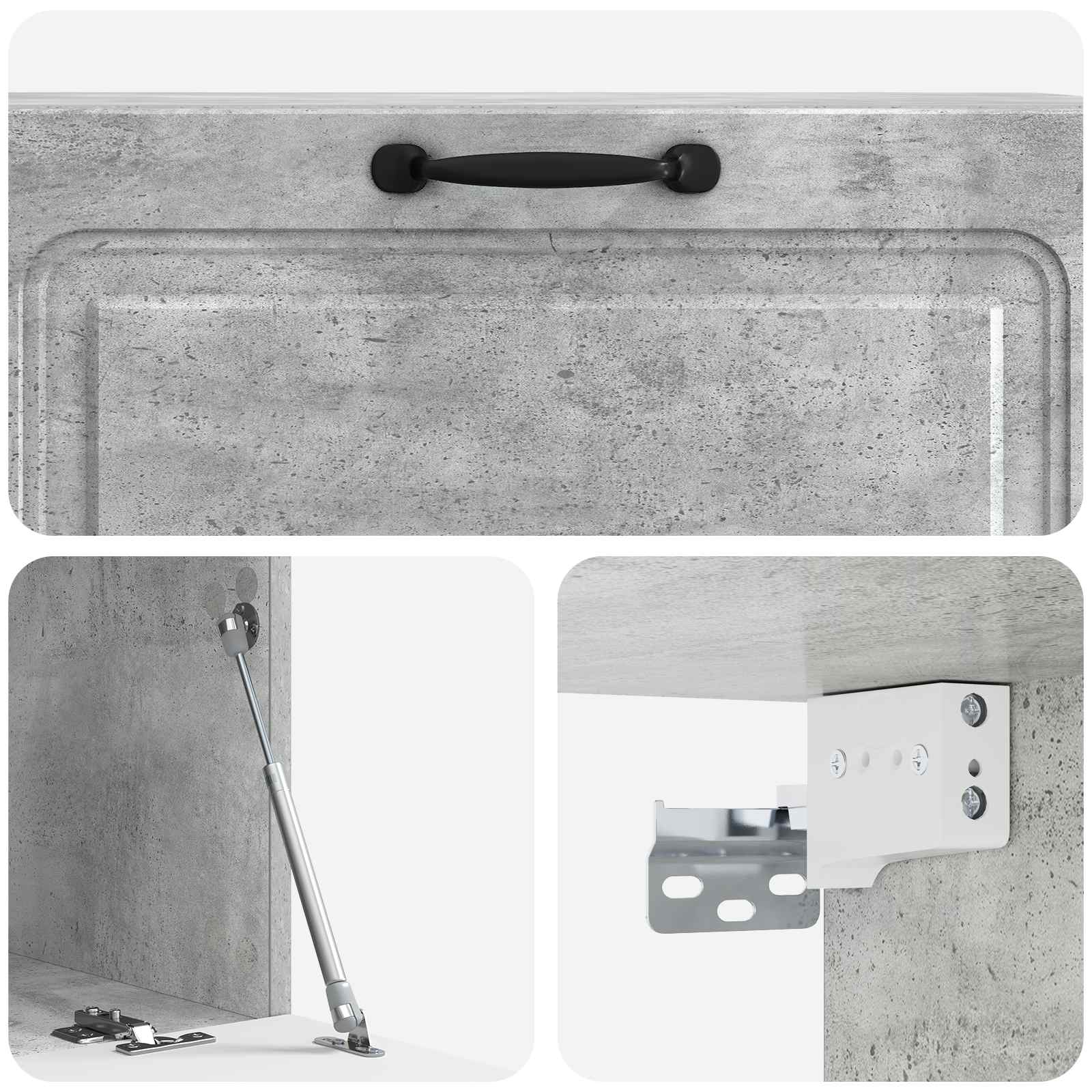 Wandbeugel TV-kast Betongrijs 98 x 41 x 30 cm Bewerkt hout