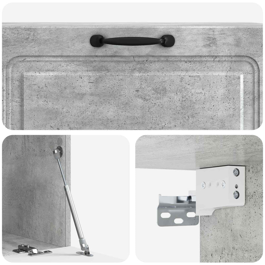 Wandbeugel TV-kast Betongrijs 98 x 41 x 30 cm Bewerkt hout
