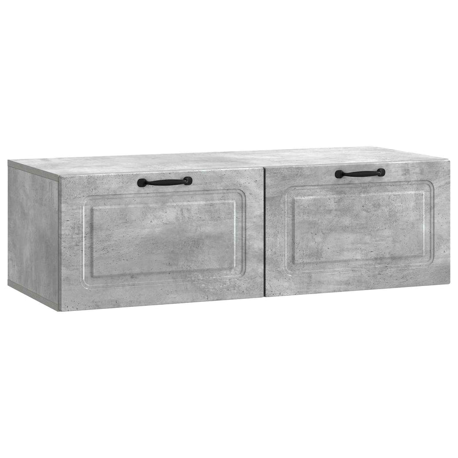 Wandbeugel TV-kast Betongrijs 98 x 41 x 30 cm Bewerkt hout