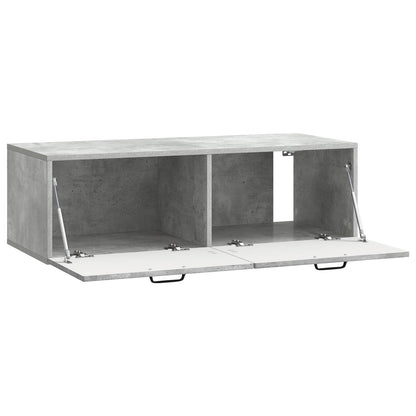 Wandbeugel TV-kast Betongrijs 98 x 41 x 30 cm Bewerkt hout