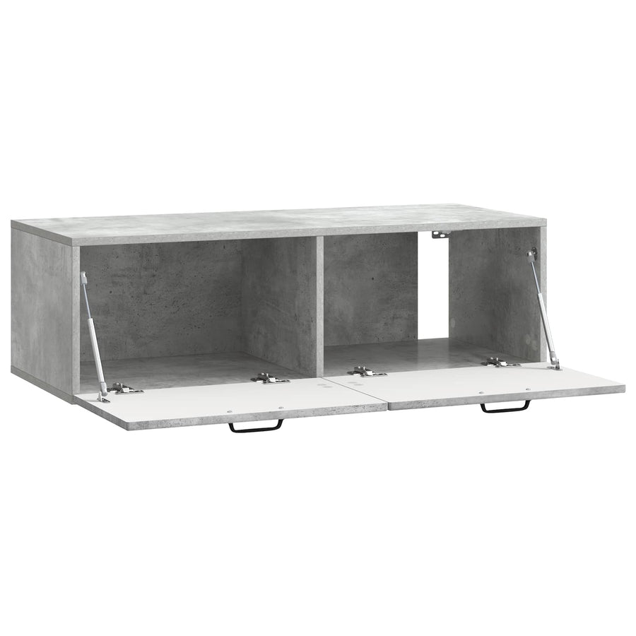 Wandbeugel TV-kast Betongrijs 98 x 41 x 30 cm Bewerkt hout