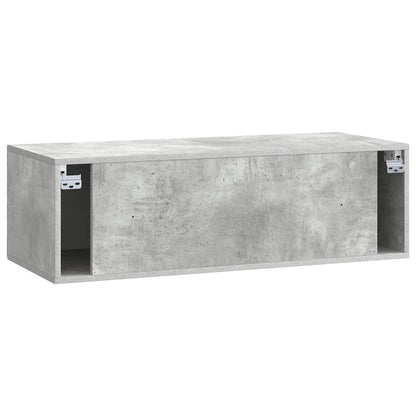 Wandbeugel TV-kast Betongrijs 98 x 41 x 30 cm Bewerkt hout