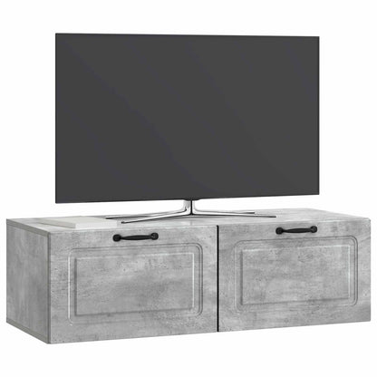 Wandbeugel TV-kast Betongrijs 98 x 41 x 30 cm Bewerkt hout