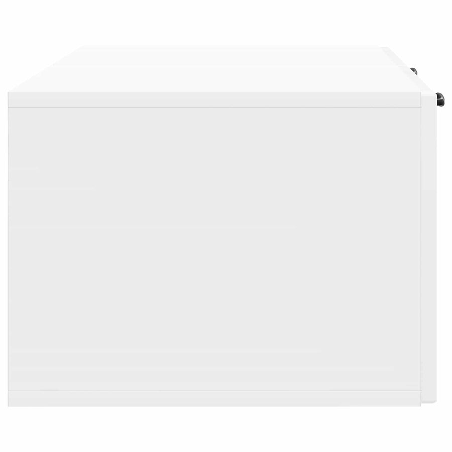 Wandbeugel TV-kast Hoogglans Wit 98 x 41 x 30 cm Bewerkt hout