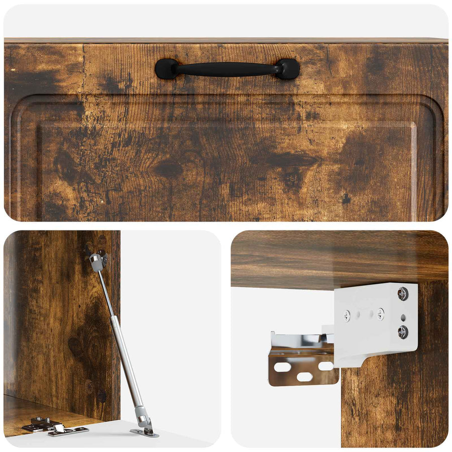 Wandbeugel TV-kast Gerookt eiken 98 x 41 x 30 cm Bewerkt hout