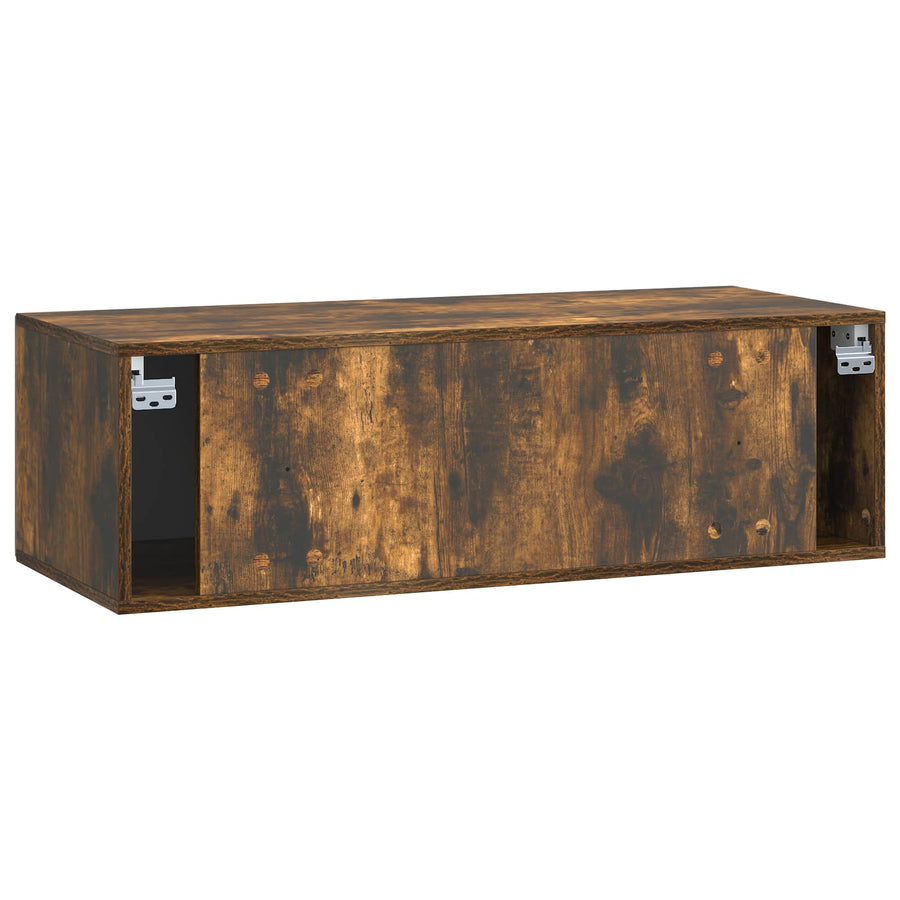 Wandbeugel TV-kast Gerookt eiken 98 x 41 x 30 cm Bewerkt hout