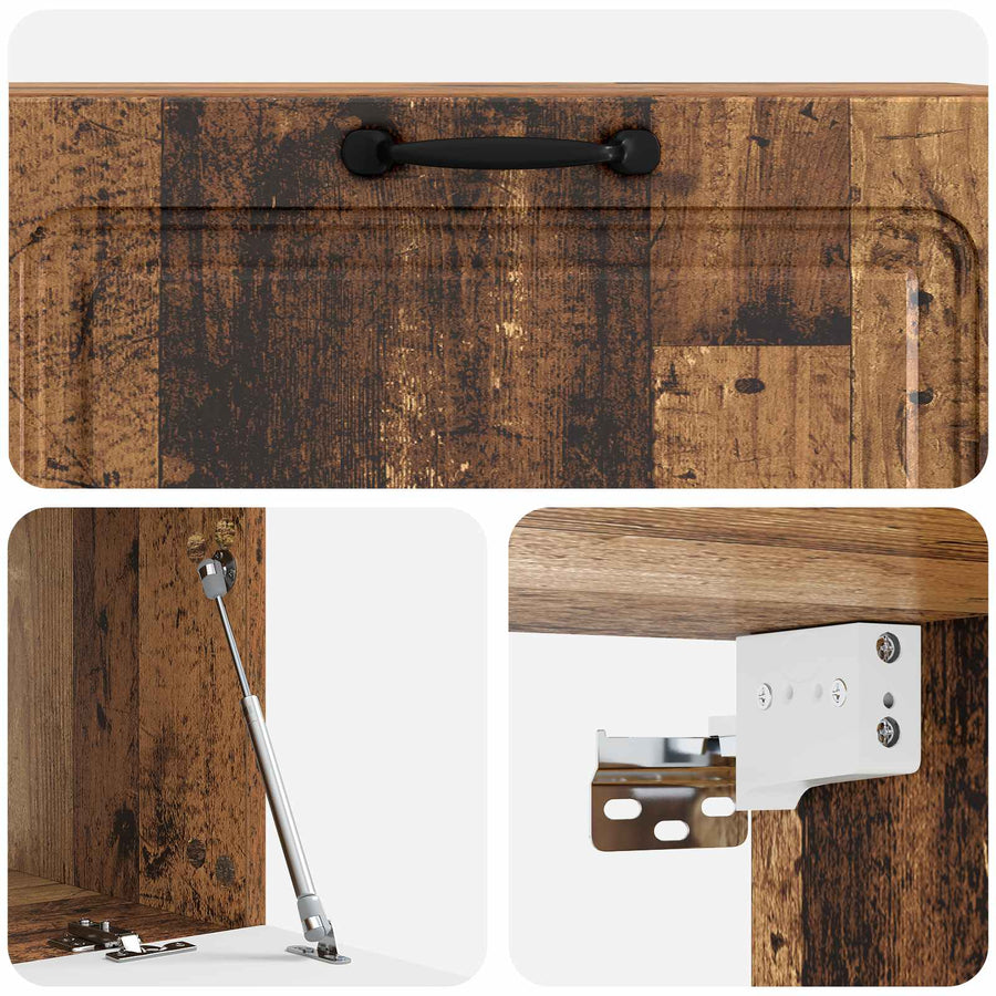 Wandbeugel TV-kast Oud hout 98 x 41 x 30 cm Bewerkt hout