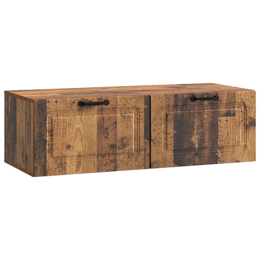 Wandbeugel TV-kast Oud hout 98 x 41 x 30 cm Bewerkt hout
