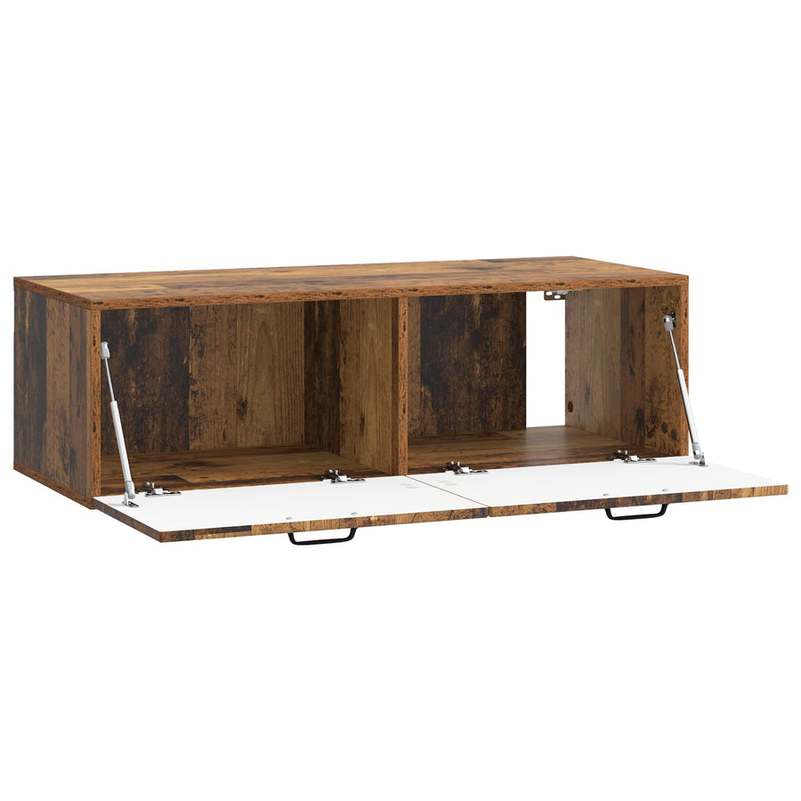 Wandbeugel TV-kast Oud hout 98 x 41 x 30 cm Bewerkt hout