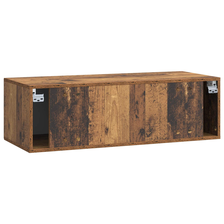 Wandbeugel TV-kast Oud hout 98 x 41 x 30 cm Bewerkt hout
