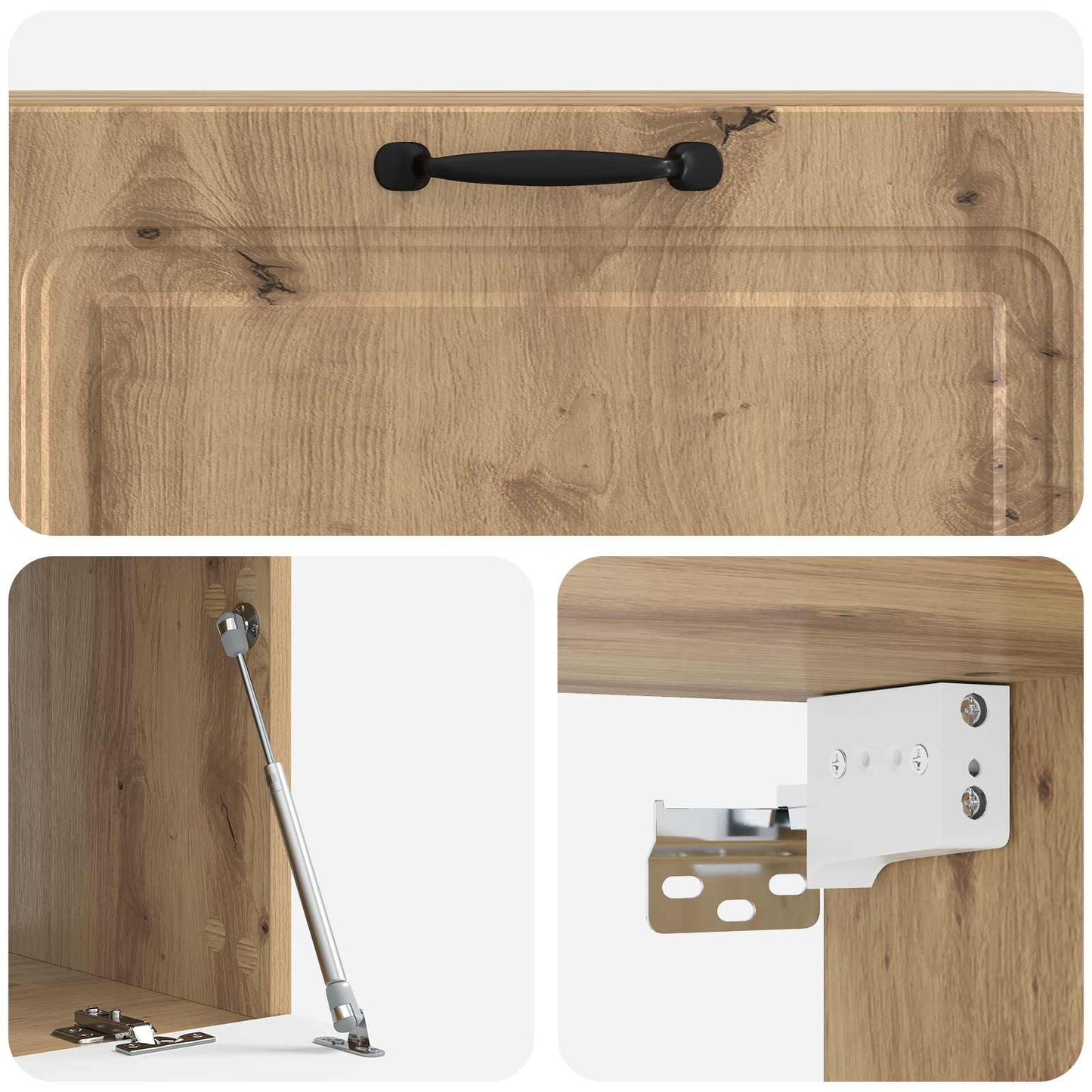 Wandbeugel TV-kast Artisanaal eiken 98 x 41 x 30 cm
