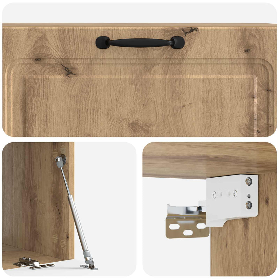 Wandbeugel TV-kast Artisanaal eiken 98 x 41 x 30 cm