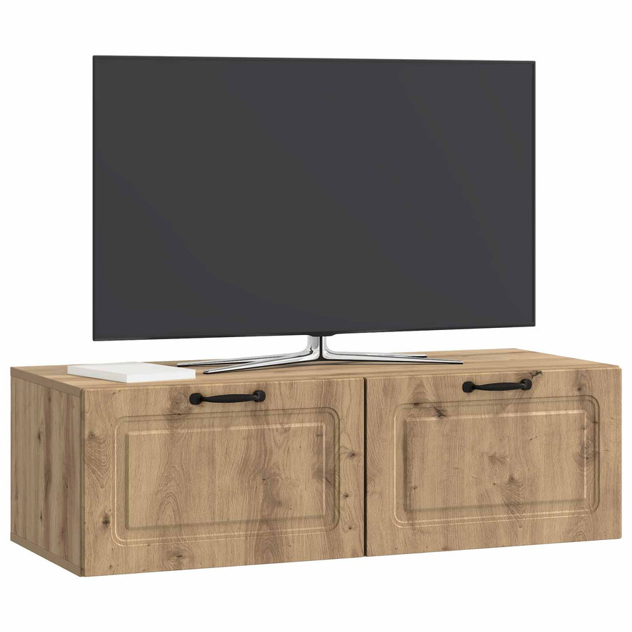 Wandbeugel TV-kast Artisanaal eiken 98 x 41 x 30 cm