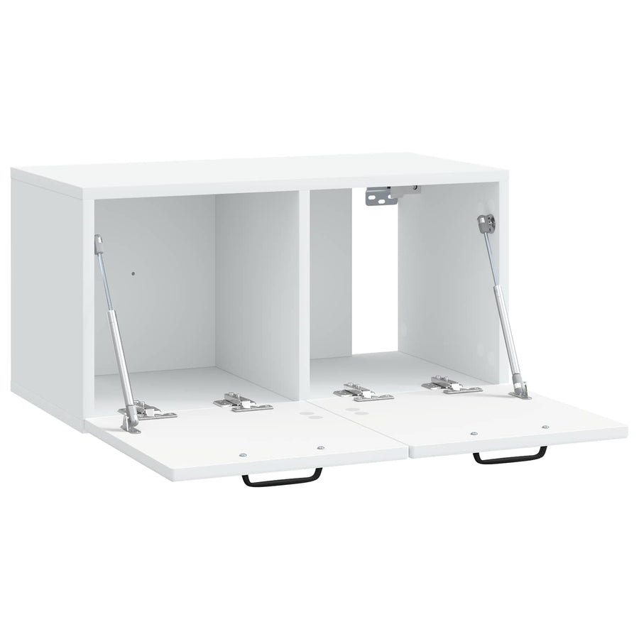 Wandbeugel TV-kast Wit 59,5 x 31 x 30 cm Bewerkt hout