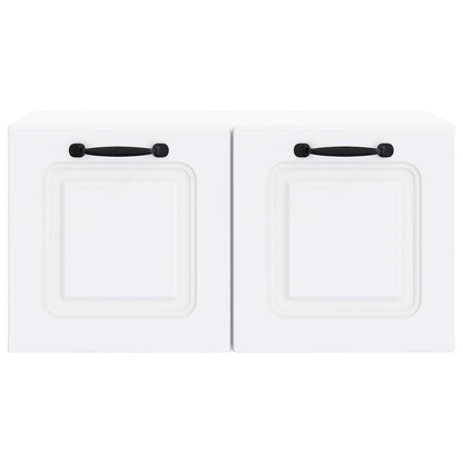 Wandbeugel TV-kast Wit 59,5 x 31 x 30 cm Bewerkt hout