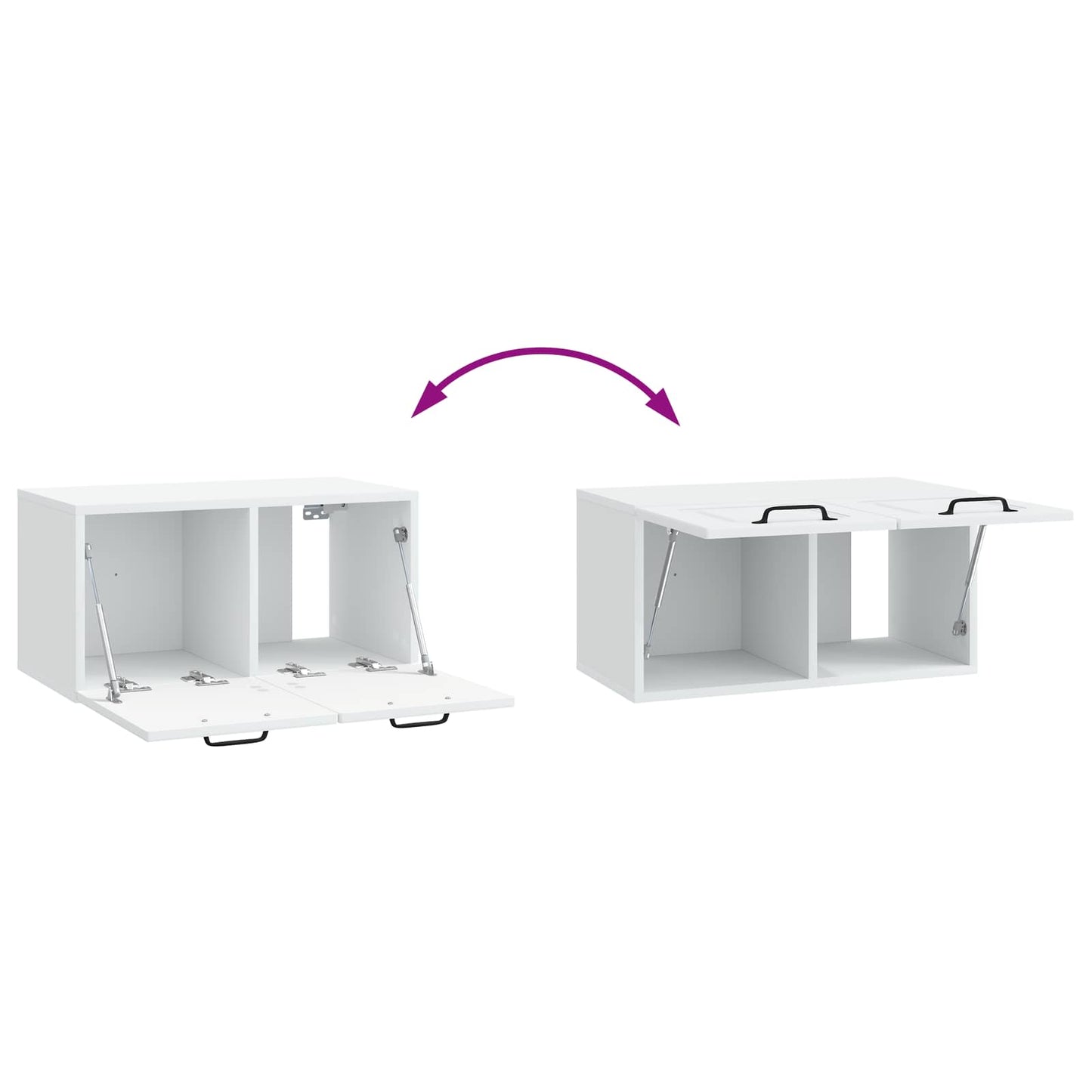 Wandbeugel TV-kast Wit 59,5 x 31 x 30 cm Bewerkt hout