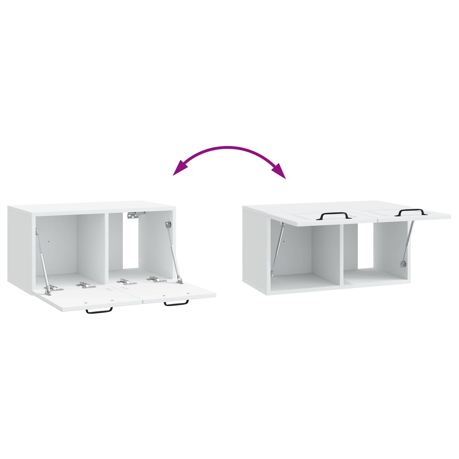 Wandbeugel TV-kast Wit 59,5 x 31 x 30 cm Bewerkt hout